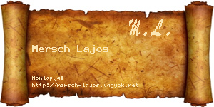 Mersch Lajos névjegykártya